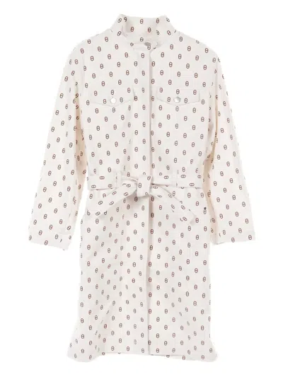 Pre-owned Hermes 2010s Chaîne D'ancre Cotton-blend Coat In White