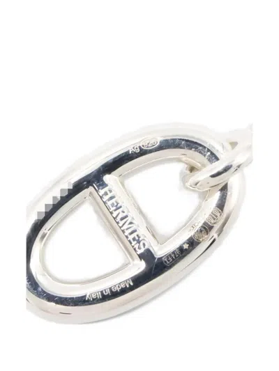 Pre-owned Hermes 2010s Chaîne D'ancre Earrings In Silver