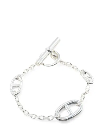 Pre-owned Hermes 2010s Chaine D'ancre Farandole Bracelet In Silver
