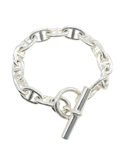 Pre-owned Hermes 2010s Chaîne D'ancre Mm Bracelet In Silver