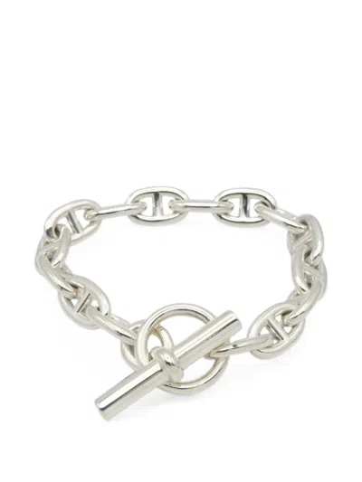 Pre-owned Hermes 2010s Chaîne D'ancre Mm Bracelet In Silver