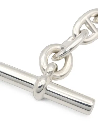 Pre-owned Hermes 2010s Chaine D'ancre Mm Bracelet In Silver