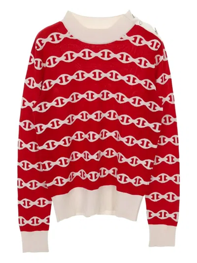 Pre-owned Hermes 2010s Chaîne D'ancre-patterned Sweater In Red