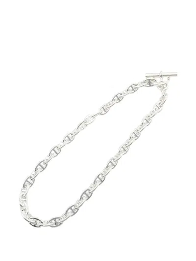 Pre-owned Hermes 2010s Chaine D'ancre Pm Necklace In Silver