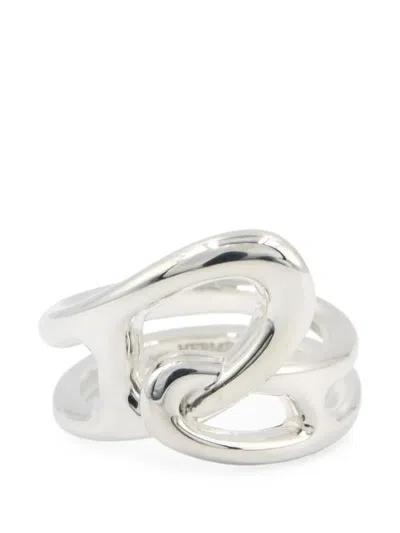 Pre-owned Hermes 2010s Chaîne D'ancre Punk Ring In Silver