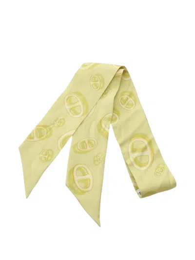 Pre-owned Hermes 2010s Chaine D'ancre Ribbon Scarf In Green