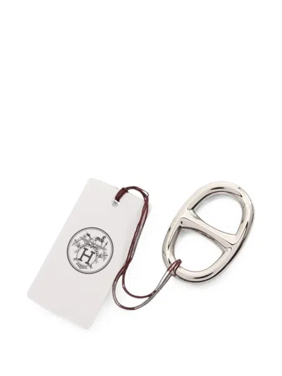 Pre-owned Hermes 2010s Chaine D'ancre Scarf Ring In Silver