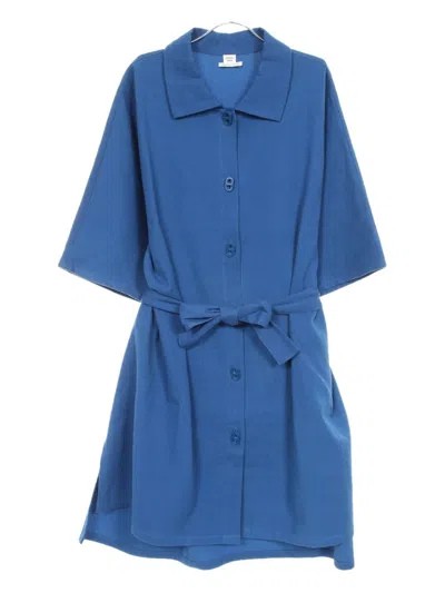 Pre-owned Hermes 2010s Chaîne D'ancre Shirt Dress In Blue