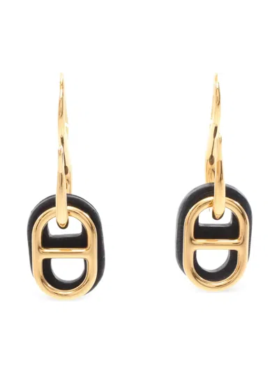 Pre-owned Hermes 2010s Chaine D'ancre Swing Earrings In Gold