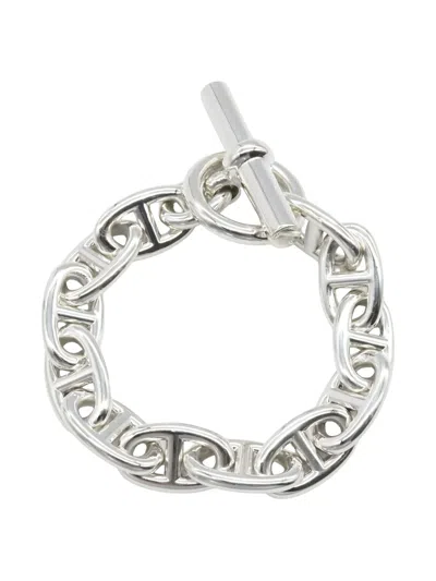 Pre-owned Hermes 2010s Chaine D'ancre Tgm Bracelet In Silver