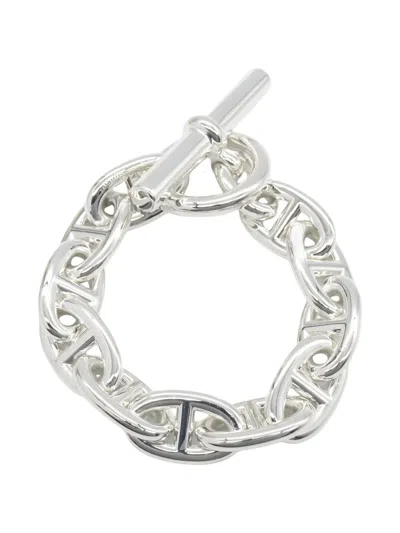 Pre-owned Hermes 2010s Chaîne D'ancre Tgm Bracelet In Silver