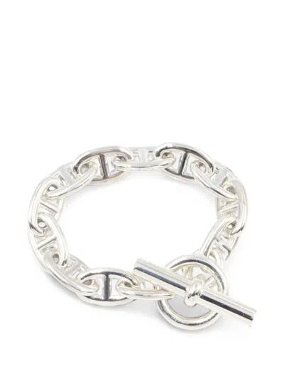 Pre-owned Hermes 2010s Chaîne D'ancre Tgm Bracelet In Silver
