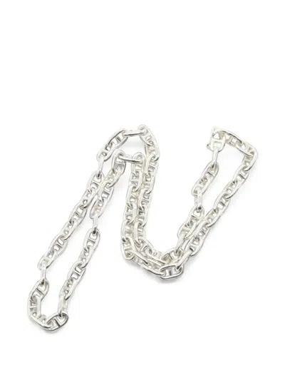 Pre-owned Hermes 2010s Chaîne D'ancre Tpm Anchor-link Necklace In Silver