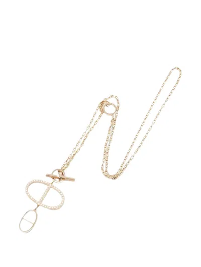 Pre-owned Hermes 2010s Chaîne D'ancre Verso Gm Necklace In Pink