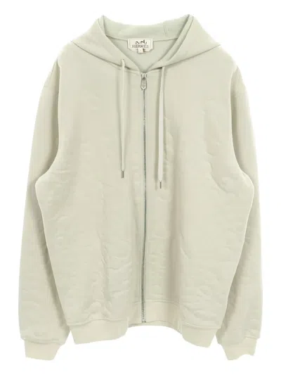Pre-owned Hermes 2010s Chaîne D'ancre Zip-up Hoodie In Green