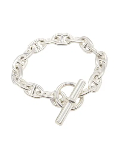 Pre-owned Hermes 2010s Chaine Dunkle Pm Bracelet In Silver