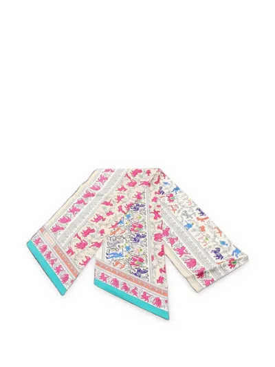 Pre-owned Hermes 2010s Chasse En Inde Scarf In Neutrals