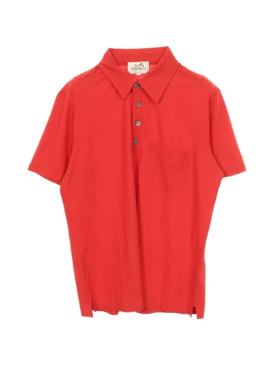 Pre-owned Hermes 2010s Chest Pocket Polo Shirt In Red
