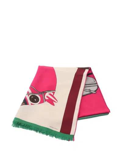 Pre-owned Hermes 2010s Cheval A La Couverture Scarf In Neutral