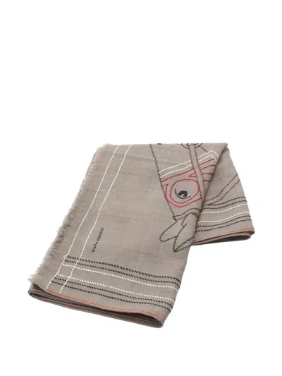 Pre-owned Hermes 2010s Cheval A La Couverture Scarves In Neutral