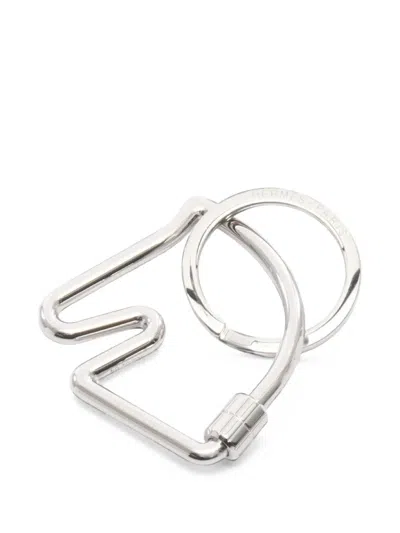 Pre-owned Hermes 2010s Cheval Key Ring In Silver