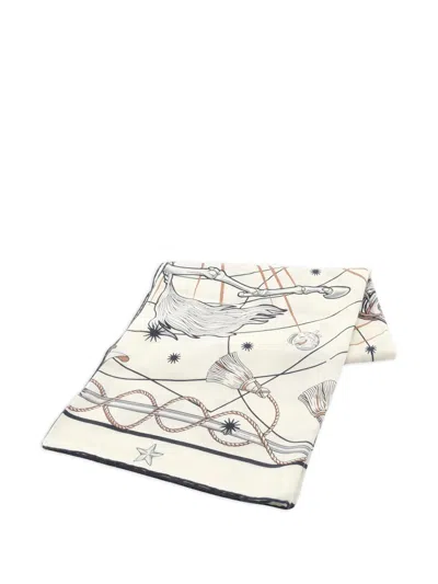 Pre-owned Hermes 2010s Chorus Stellarum Scarf In Neutral