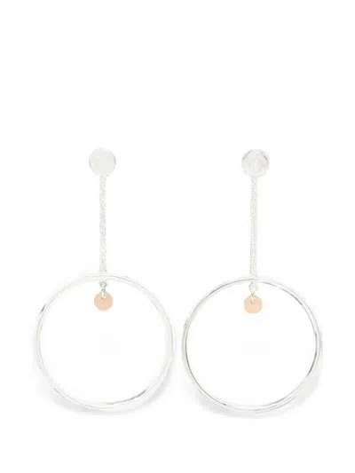 Pre-owned Hermes 2010s Circle-design Earrings In Silver