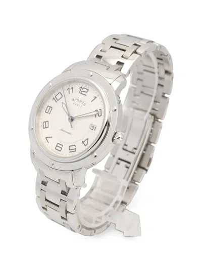 Pre-owned Hermes 2010s Clipper Classic 39mm Watch In Neutrals