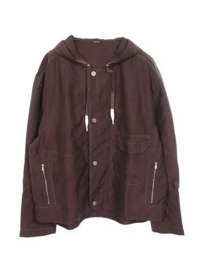 Pre-owned Hermes 2010s Clou De Selle Button Hooded Jacket In Brown
