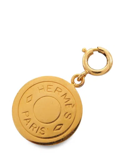 Pre-owned Hermes 2010s Clou De Selle Pendant In Gold