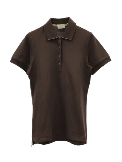 Pre-owned Hermes 2010s Cotton Polo Shirt In Brown