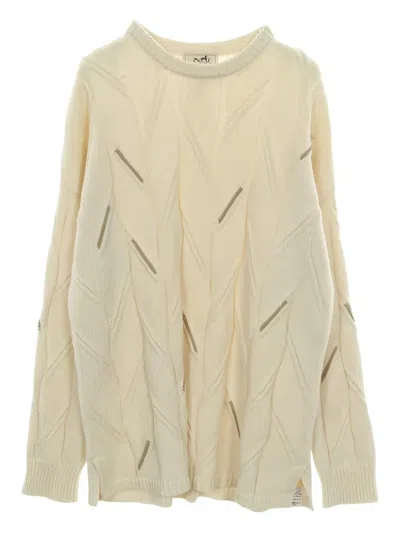 Pre-owned Hermes 2010s Crew-neck Sweater In Neutral