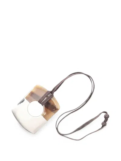 Pre-owned Hermes 2010s Dalva Buffalo-horn Necklace In Brown