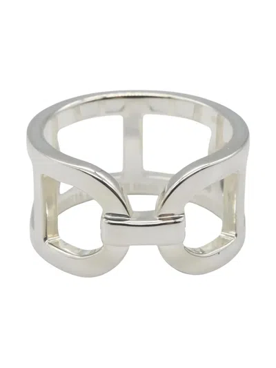Pre-owned Hermes 2010s D'ancre Ring In Silver