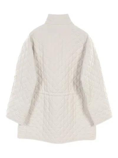 Pre-owned Hermes 2010s Diamond-quilted Coat In White