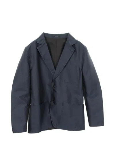 Pre-owned Hermes 2010s Dot-pattern Reversible Blazer In Blue