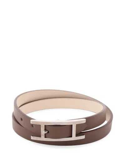 Pre-owned Hermes 2010s Double Tour Bracelet In Brown