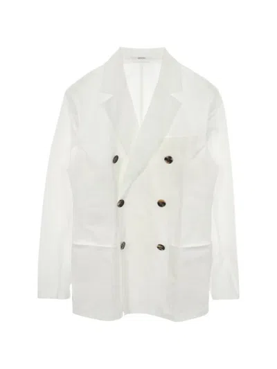 Pre-owned Hermes 2010s Double-breasted Jacket In White