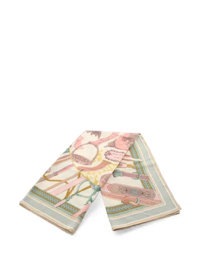Pre-owned Hermes 2010s Duo D'etriers Scarf In Neutral