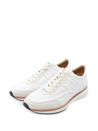 Pre-owned Hermes 2010s Easy Leather Sneakers In White