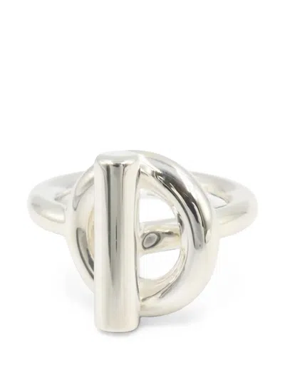 Pre-owned Hermes 2010s Echape Ring In Silver