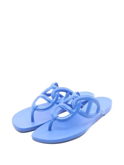 Pre-owned Hermes 2010s Egerie Chaîne D'ancre Thong Sandals In Blue