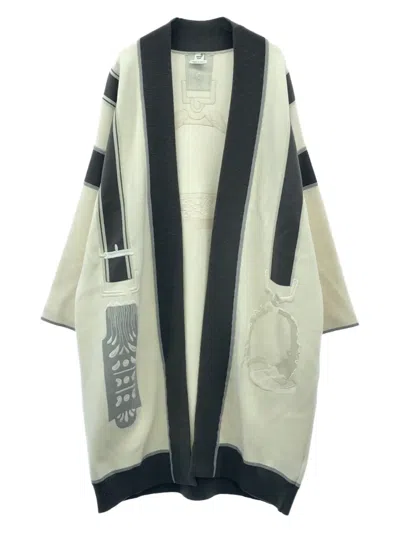 Pre-owned Hermes 2010s Embroidered Cardigan In Neutral
