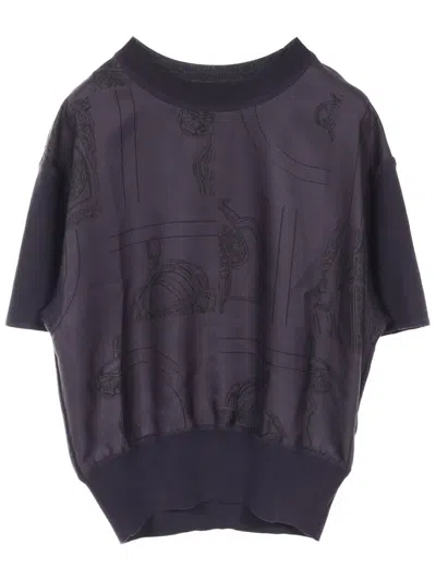 Pre-owned Hermes 2010s En Desordre Finess Top In Purple