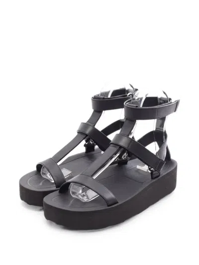 Pre-owned Hermes 2010s Enid Leather Sandals In Black