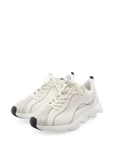 Pre-owned Hermes 2010s Envol Lace-up Sneakers In White