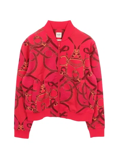 Pre-owned Hermes 2010s Eperon D'or Finesse Bomber Jacket In Red