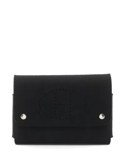 Pre-owned Hermes 2010s Etui Carte Gm Pouch In Black