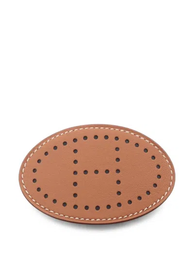 Pre-owned Hermes 2010s Evelyn Leather Hair Clip In Brown