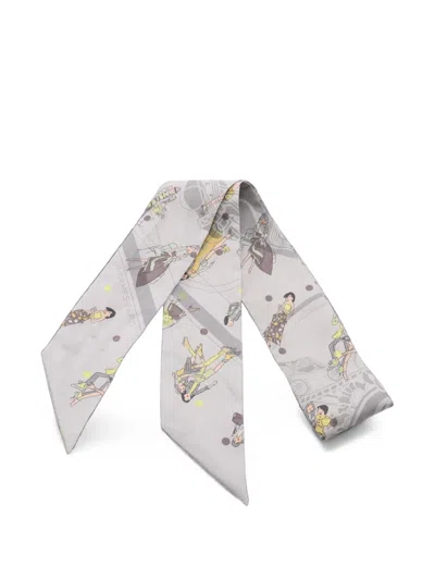 Pre-owned Hermes 2010s Ex-libris Les Parisiennes Scarf In Grey